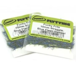 Funky Blue Flash Damsel Fritz - Funky Fly Tying -Fishing Accessories Store Funky Blue Flash Damsel Fritz 1 1