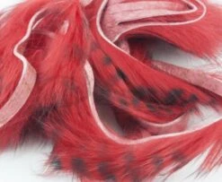 Hareline Barred Rabbit Strips - Funky Fly Tying 26 Hareline Barred Rabbit Strips - Funky Fly Tying -Fishing Accessories Store Hareline Barred Rabbit Strips Red