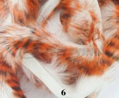 Hareline Magnum Cut Tiger Barred Zonkers - Funky Fly Tying -Fishing Accessories Store Hareline Magnum Cut Tiger Barred Zonkers Hot Orange Black over White