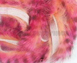 Hareline Tiger Barred Rabbit Zonker Strips - Funky Fly Tying 36 Hareline Tiger Barred Rabbit Zonker Strips - Funky Fly Tying -Fishing Accessories Store Hareline Magnum Cut Tiger Barred Zonkers Hot Pink Brown over Shrimp Pink 2