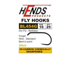 Hends BL 454G Dry Fly Barbless Gold - Funky Fly Tying