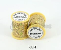 Funky Holographic Tinsel - Funky Fly Tying -Fishing Accessories Store Holographic Tinsel Gold 1