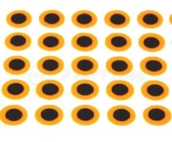 Funky Hot Orange Tape Eyes Pack 50 - Funky Fly Tying