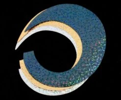 Pacchiarini's Jumbo Wiggle Tails - Funky Fly Tying -Fishing Accessories Store Pacchiarinis Jumbo Wiggle Tails Wide Black Gold Silver 1