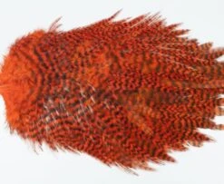Whiting 4 B's Rooster Saddle - Funky Fly Tying -Fishing Accessories Store Whiting 4B Rooster Saddle Capes Dyed Grizzly Orange 1